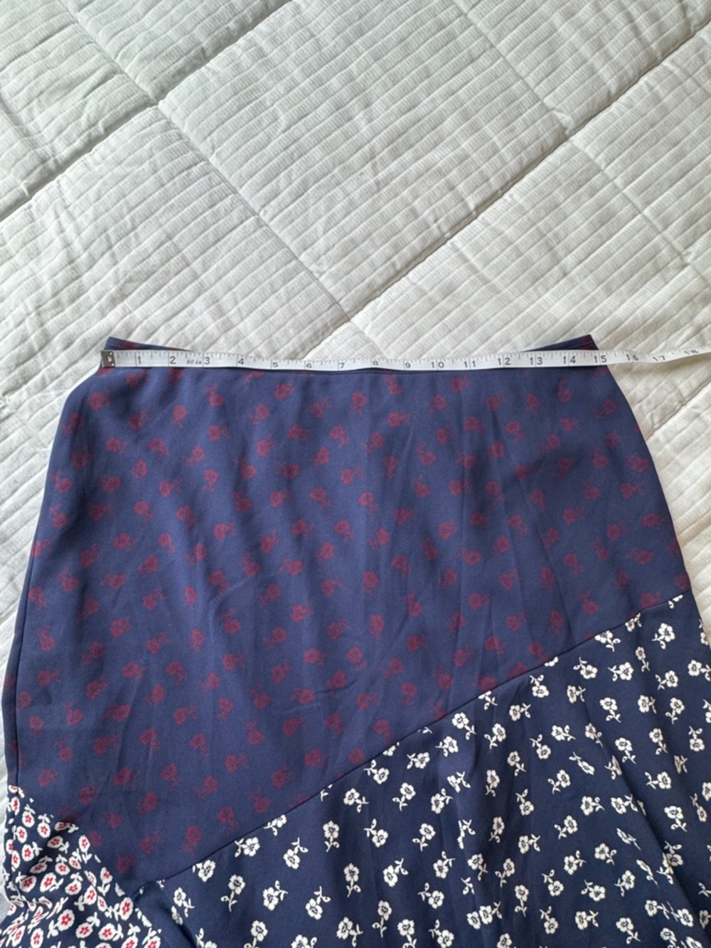 Talbots navy blue floral midi skirt, size 8 - Picture 8 of 11
